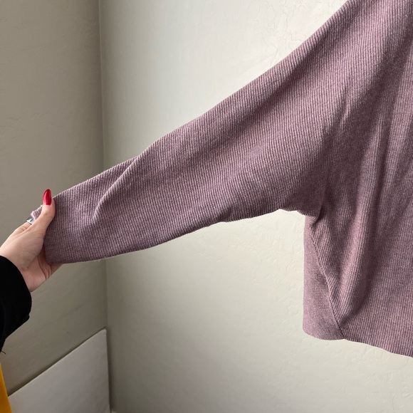 Lululemon Boxy Cotton Blend Wrap Knit Cardigan Sweater Twilight Rose Small - Picture 5 of 7